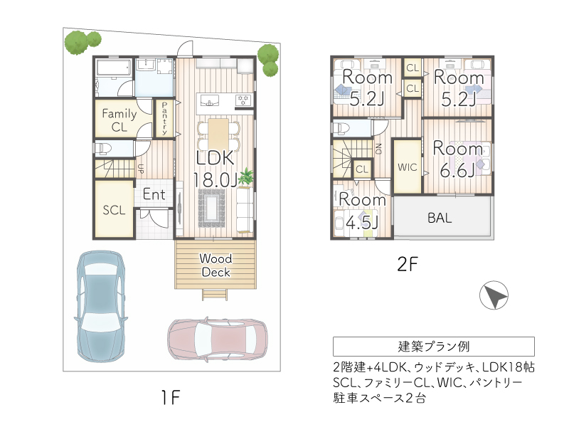 兵庫県西脇市黒田庄町岡　建築条件無し売り土地の建築プラン例
