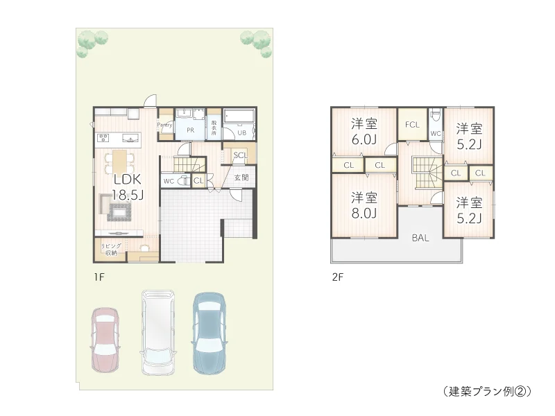 奈良県生駒郡平群町吉新３丁目（全４区画）建築条件付き土地の建築プラン例
