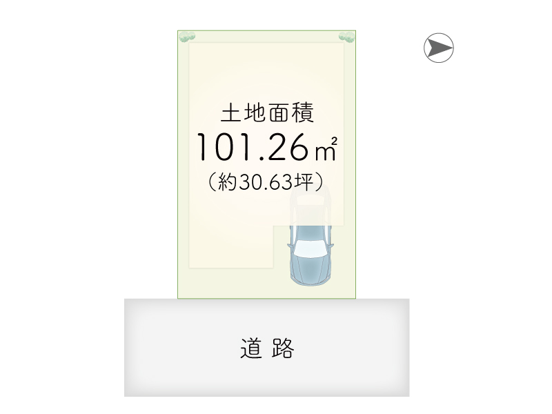 大阪市旭区中宮５丁目　建築条件付き売り土地の区割り図