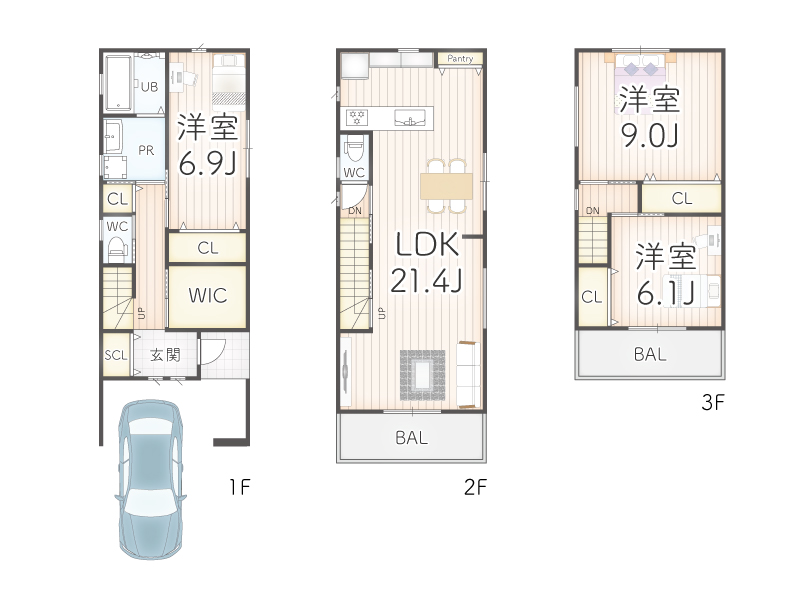 大阪市東成区深江南２丁目建築条件付き土地の建築プラン例
