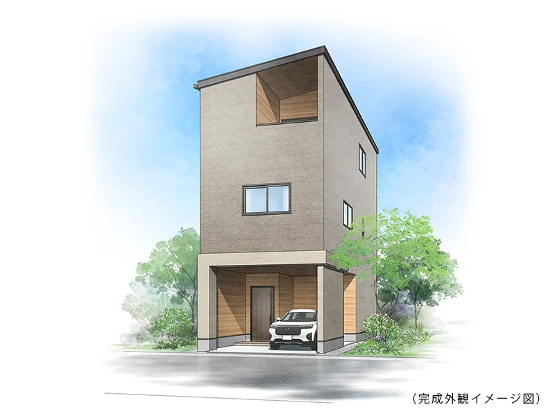 大阪市東成区深江南２丁目　新築一戸建て住宅の外観イメージ図