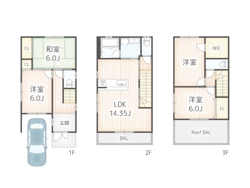 大阪市東成区中道３丁目（4LDK）の中古一戸建て住宅の間取り図