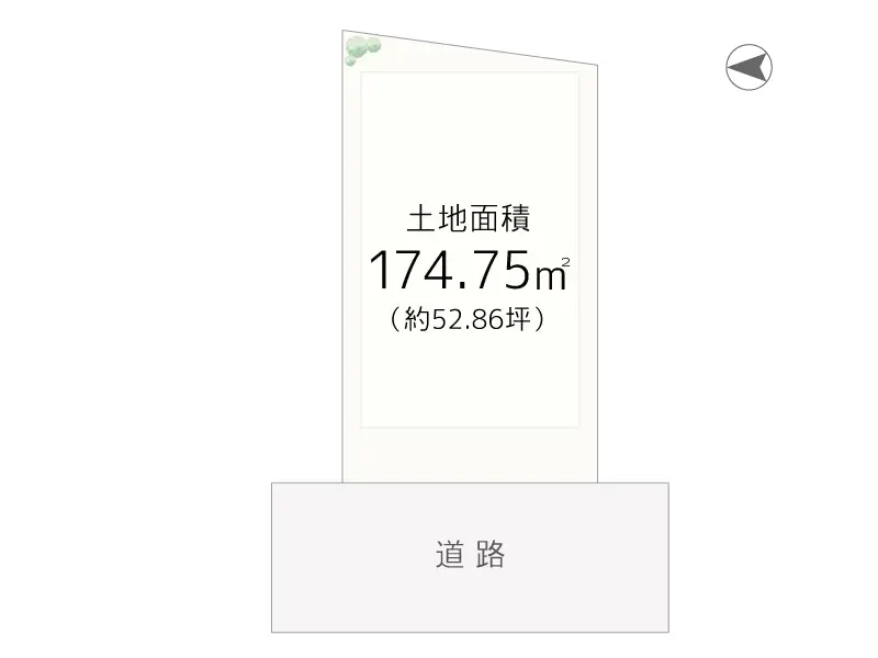 東大阪市西石切町１丁目（全１区画）建築条件付き売り土地の区画図