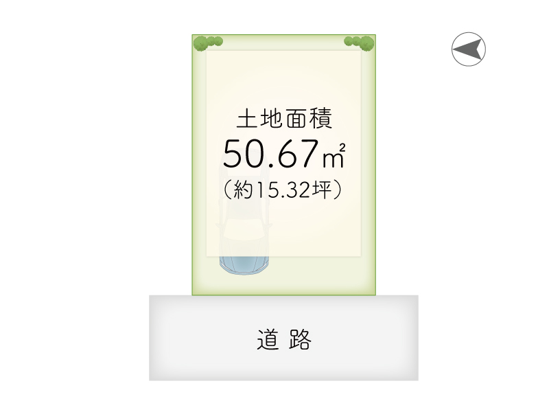 東大阪市鷹殿町　建築条件付き売り土地の区割り図