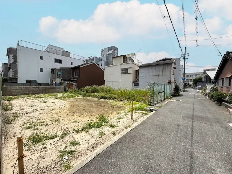東大阪市荒川３丁目（残１区画）建築条件付き土地の現地