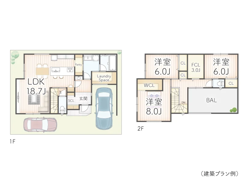 東大阪市寿町３丁目建築条件付き土地の建築プラン例