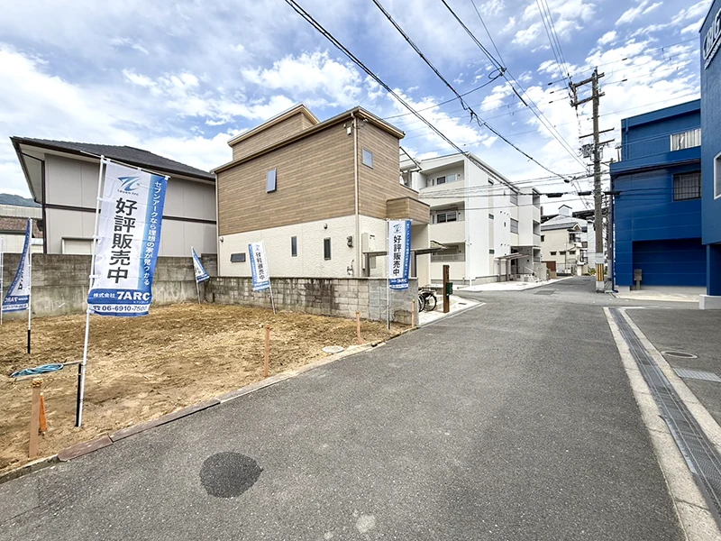 東大阪市西石切町３丁目建築条件付き土地の現地