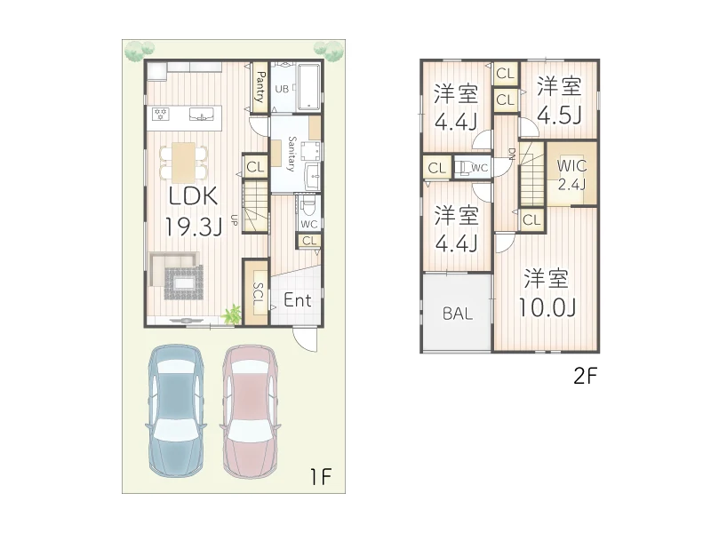大阪市港区夕凪２丁目（4LDK）　新築一戸建て住宅の間取り図