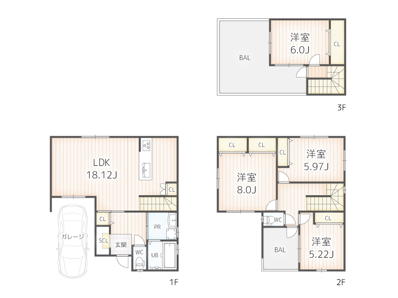 守口市藤田町３丁目　中古一戸建て住宅の間取り図