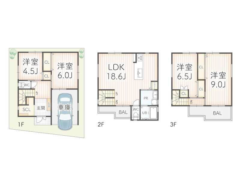 西淀川区大和田６丁目　中古一戸建て住宅の間取り図