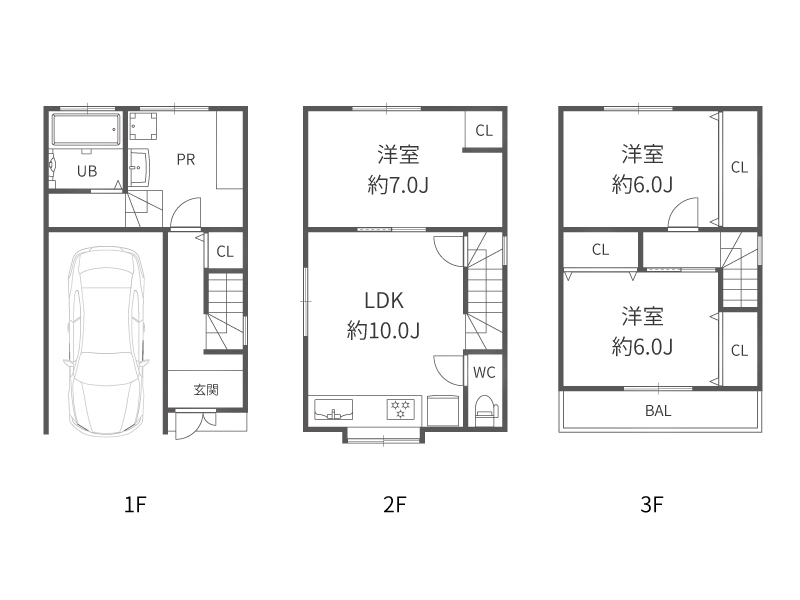 大阪市大正区泉尾４丁目（3LDK）の中古一戸建て住宅の間取り図
