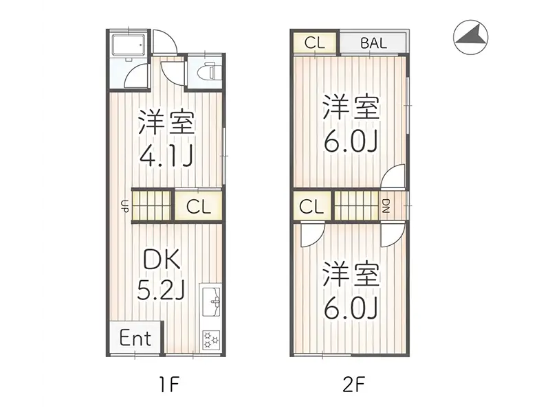 大阪府寝屋川市打上南町 高利回り投資向け中古戸建（3DK）の間取り図
