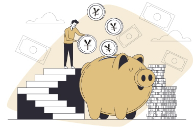 資産価値の増加のイラスト