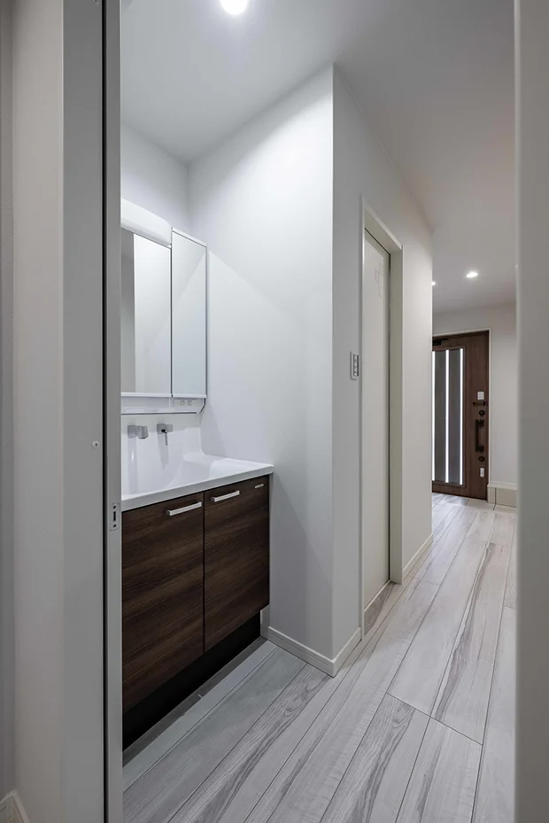 7ARC（セブンアーク）の施工実績｜大阪市住吉区に建てた注文住宅の洗面室