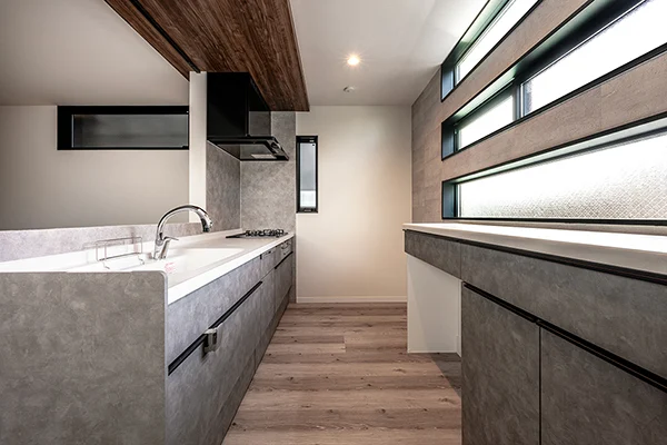 7ARC（セブンアーク）の施工実績｜大阪市東住吉区に建てた注文住宅のキッチン