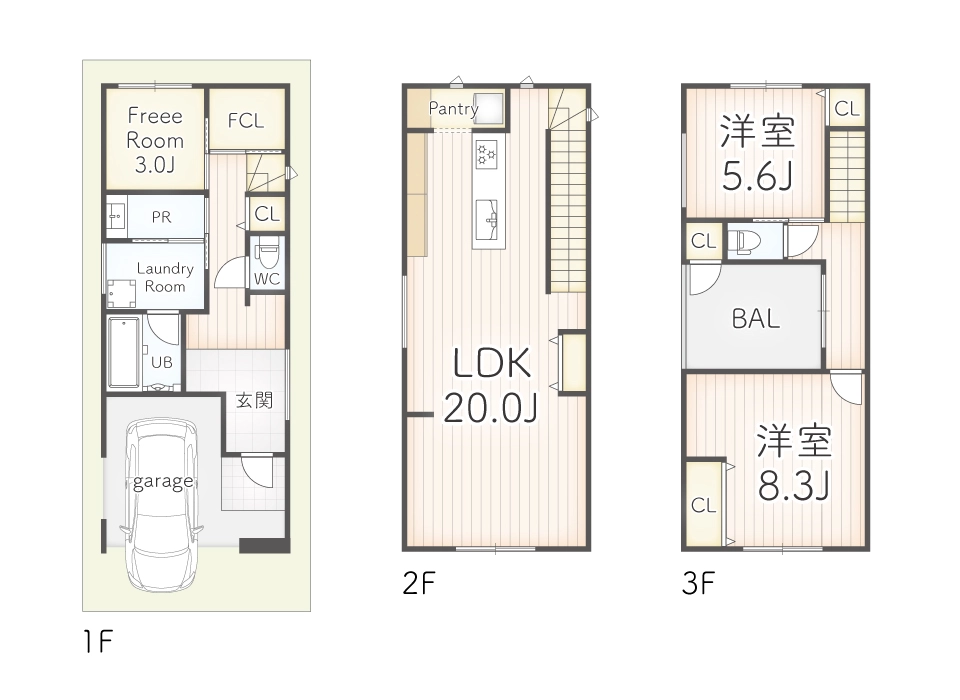 大阪市平野区の新築注文住宅　フロアープラン図｜7ARC施工事例｜7ARC施工事例