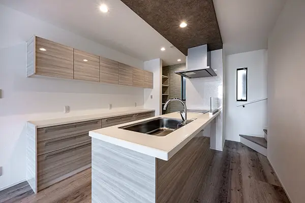 大阪市平野区の新築注文住宅　キッチン｜7ARC施工事例
