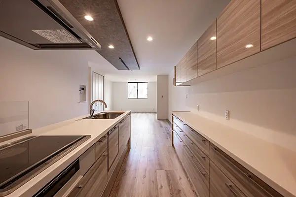 大阪市平野区の新築注文住宅　キッチン｜7ARC施工事例