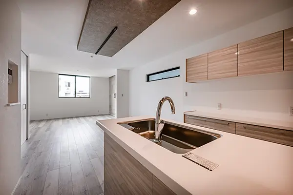 大阪市平野区の新築注文住宅　キッチン｜7ARC施工事例