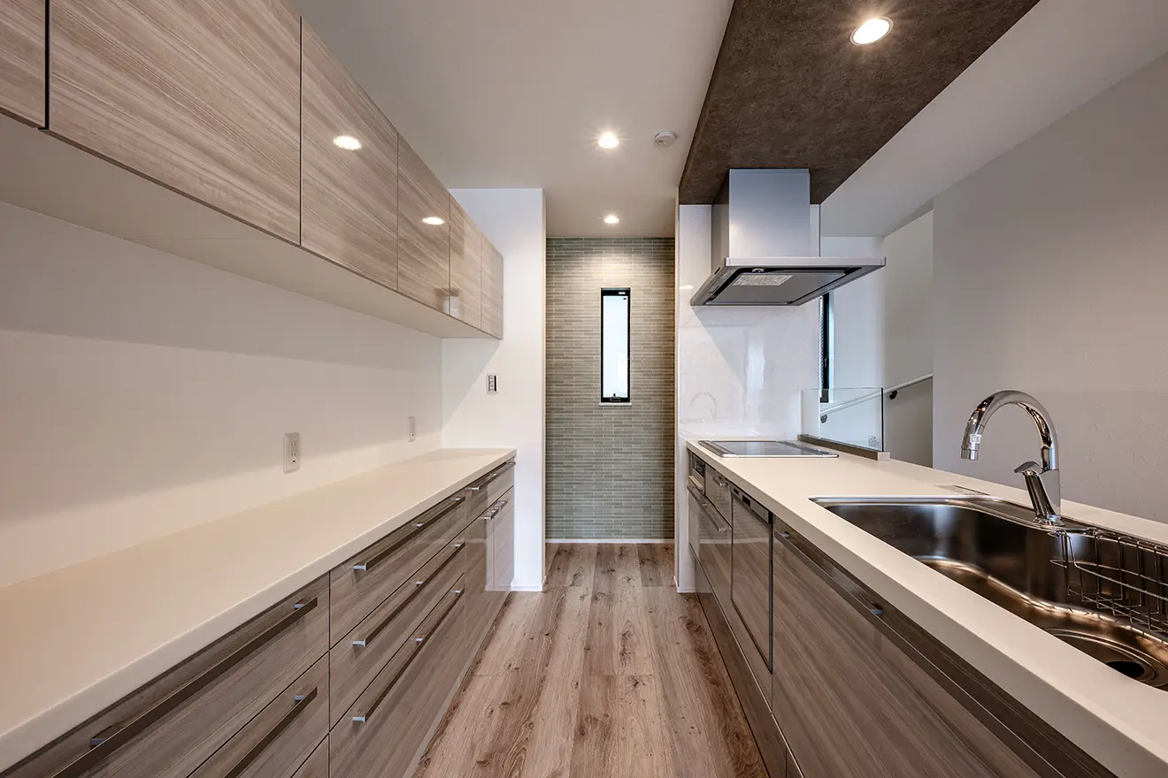 大阪市平野区の新築注文住宅　キッチン｜7ARC施工事例