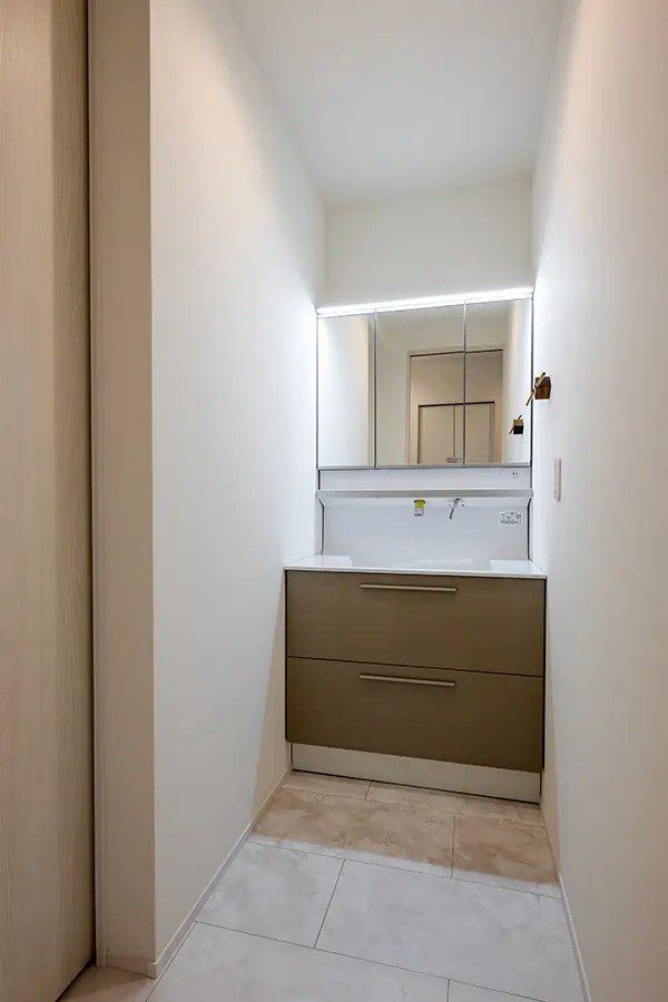 大阪市平野区の新築注文住宅　洗面室｜7ARC施工事例