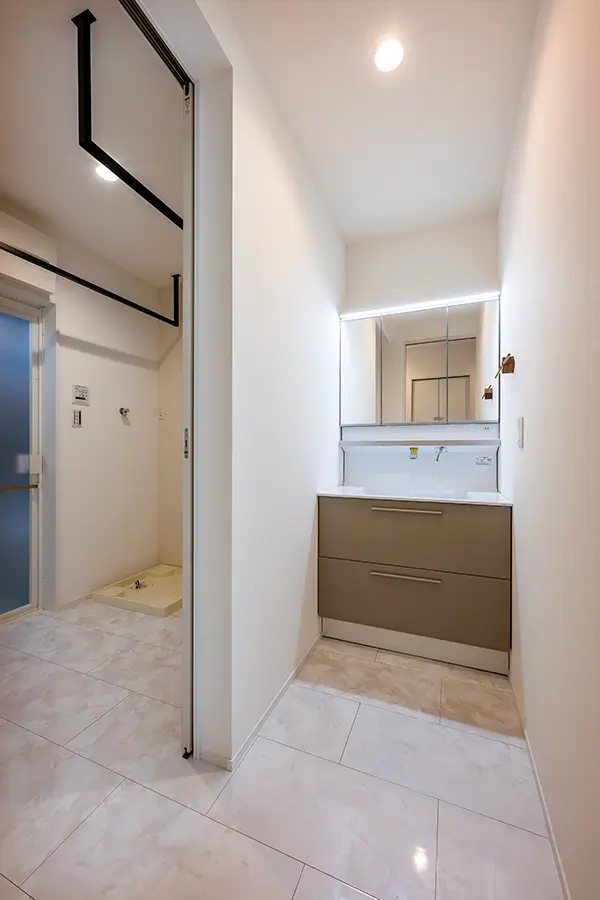 大阪市平野区の新築注文住宅　洗面室｜7ARC施工事例