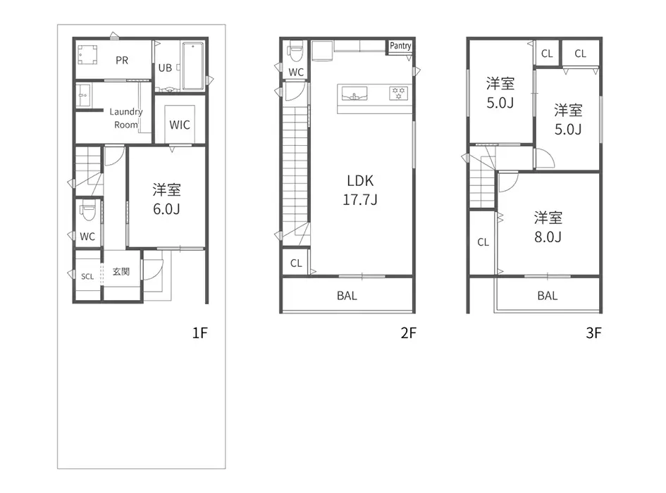 東大阪市の新築注文住宅　フロアープラン図｜7ARC施工事例｜7ARC施工事例