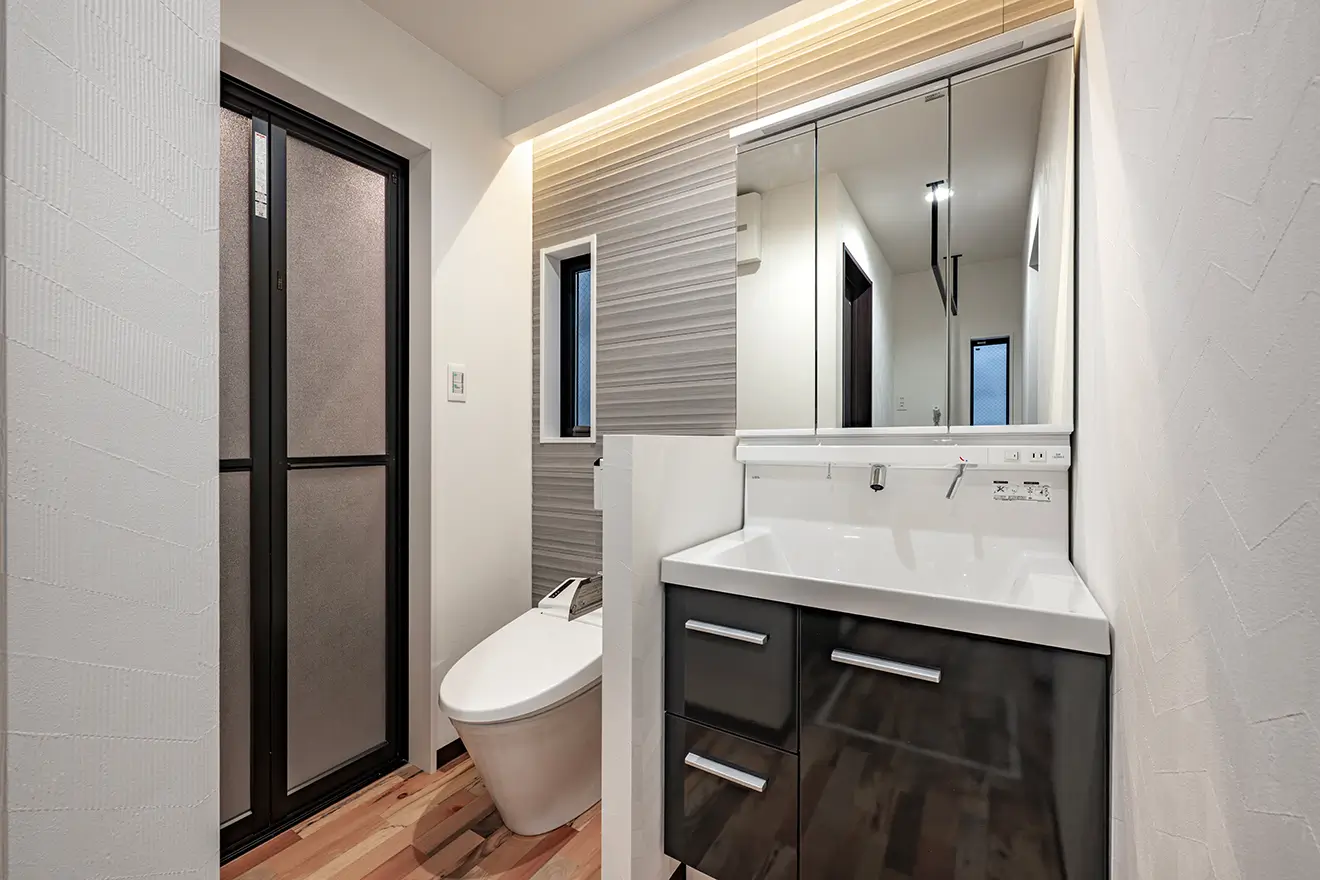 東大阪市の新築注文住宅　洗面室｜7ARC施工事例