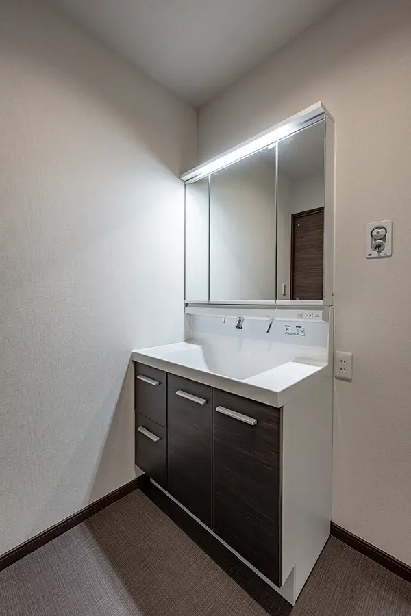 東大阪市の新築注文住宅　洗面室｜7ARC施工事例
