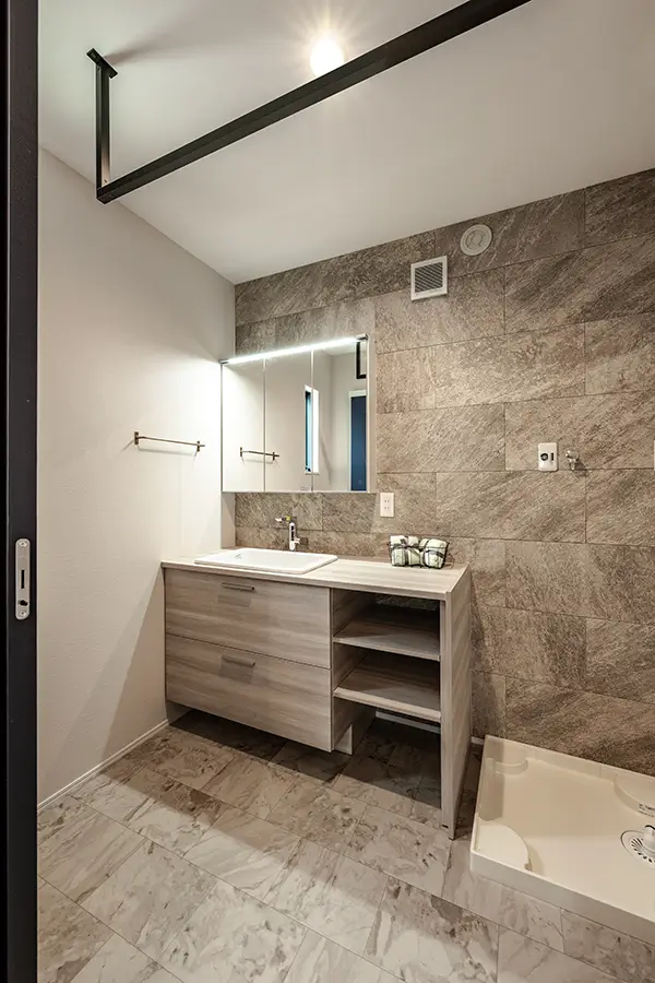 大阪市港区の新築注文住宅　洗面室｜7ARC施工事例