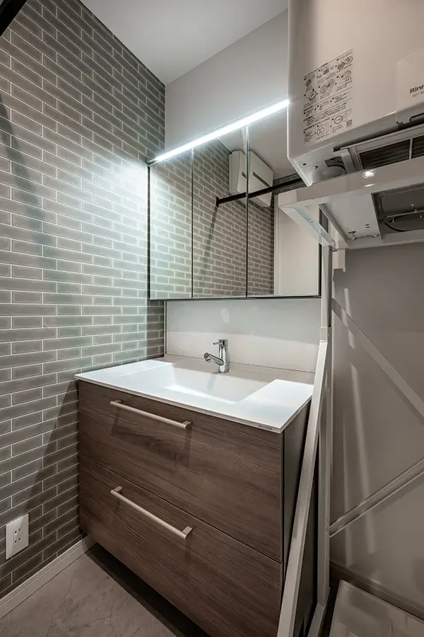 東大阪市の新築注文住宅　洗面室｜7ARC施工事例