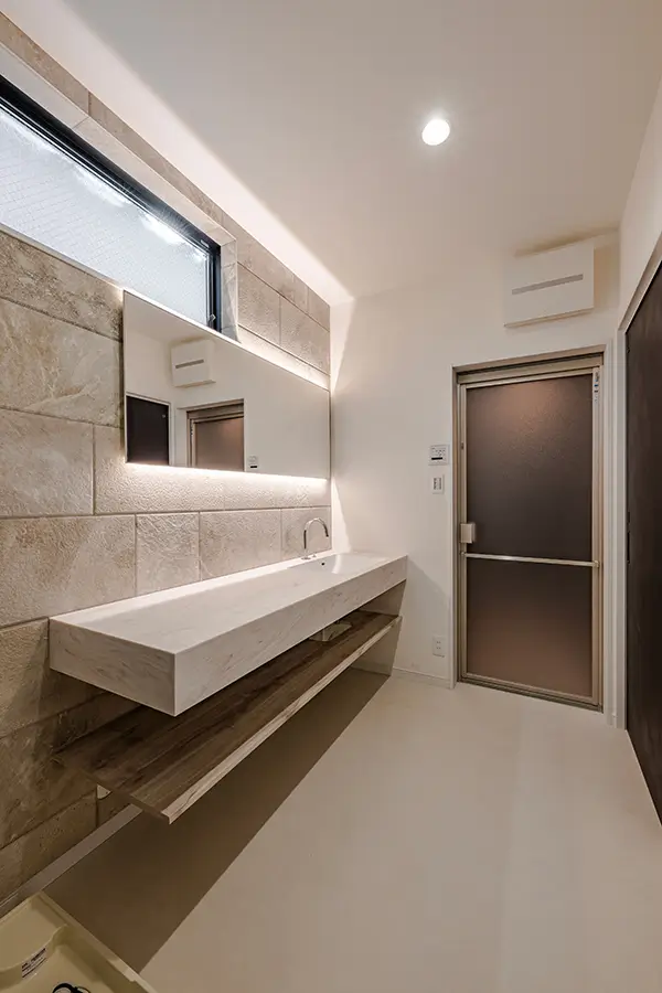 東大阪市の新築注文住宅　洗面室｜7ARC施工事例