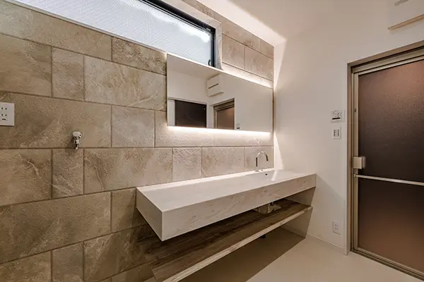 東大阪市の新築注文住宅　洗面室｜7ARC施工事例