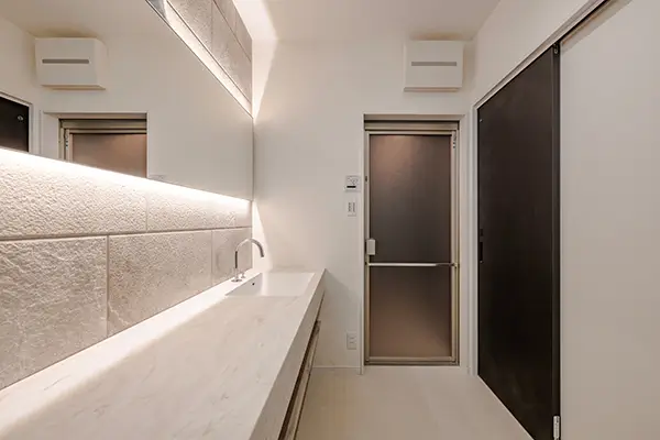 東大阪市の新築注文住宅　洗面室｜7ARC施工事例